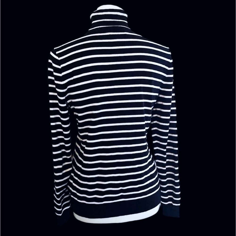 Lauren Ralph Lauren stripe turtleneck top classic preppy chic - Picture 2 of 5
